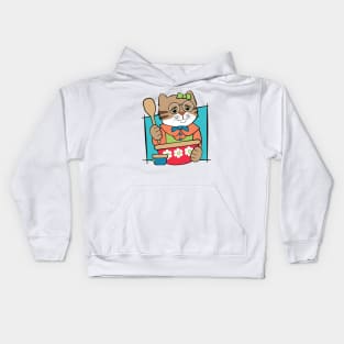 Cooking Cat Kids Hoodie